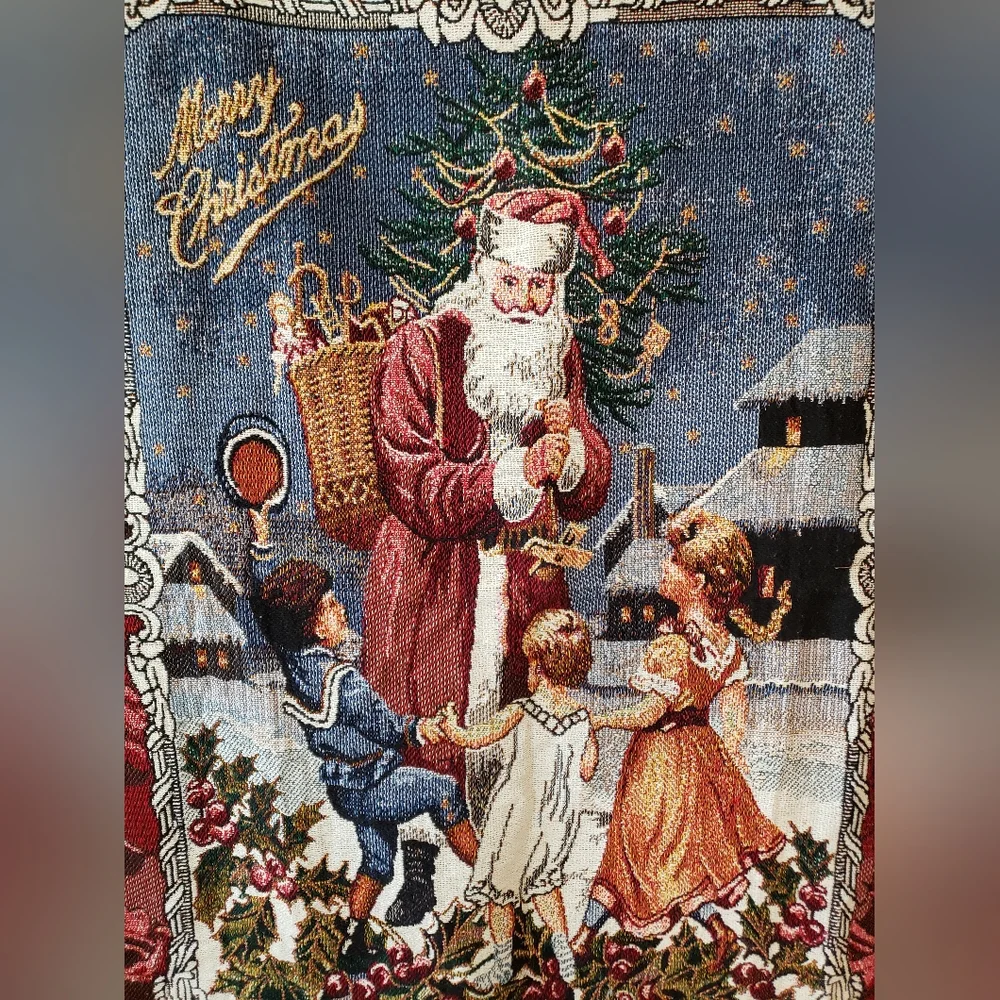 Christmas Tapestry with Santa Design